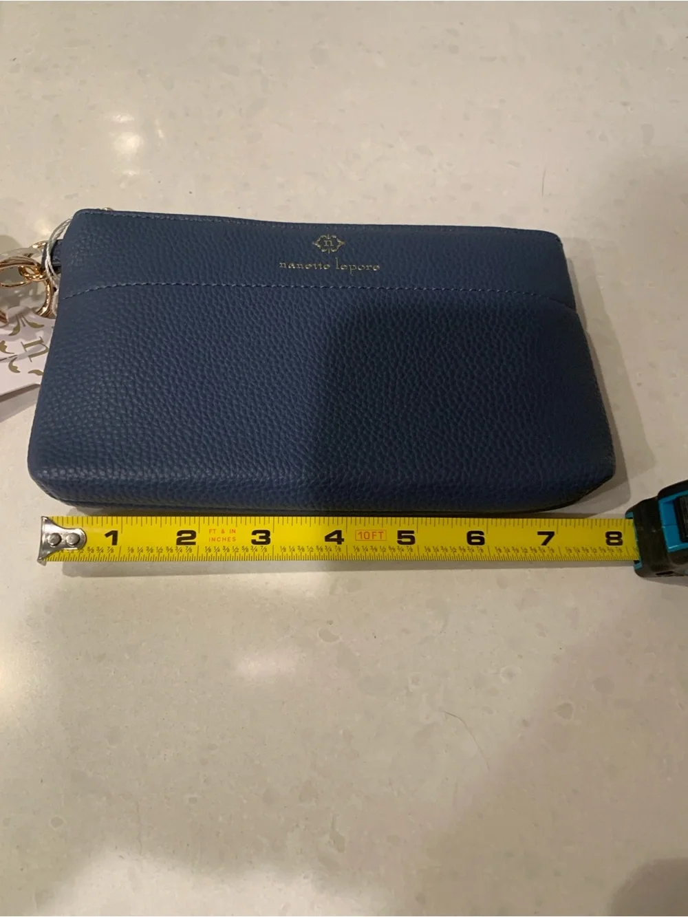 Nanette Lepore Navy Knot Wristlet Zipper with Red Lobster Charm NWT ret $48